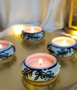 เชิงเทียนเซรามิกเคลือบแบบไม่มีเงาสำหรับตกแต่งบ้านงานแต่งงานคริสต์มาสงานตามสั่ง - Product Image 1