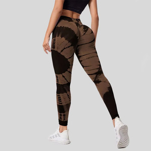 Vente chaude femmes Fitness Yoga Leggings haute qualité sans couture respirant Spandex/Polyester tissu taille moyenne Logo - Product Image 6