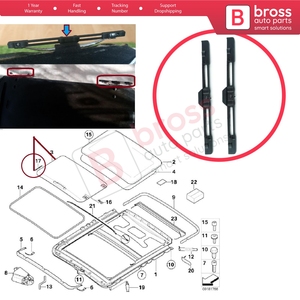 BSR2 2 ชิ้นม่านบังแดดซันรูฟด้านขวาสำหรับซีรีส์ 3 E46 1997-2006 54138246025 - Product Image 5