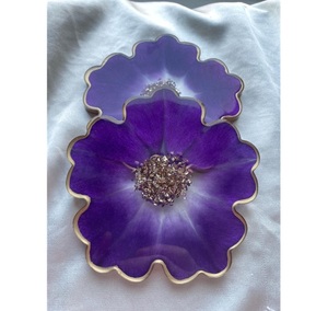 Posavasos de resina para mesa decorativa de nuevo diseño con diferentes flores, posavasos de resina de diseño personalizado para bebidas - Product Image 2