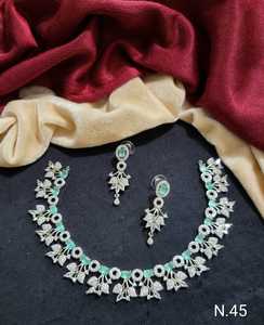 Mode américain diamant collier ovale Design collier ensemble feuille et boucles d'oreilles ensembles bijoux de mariage de mariée pour les mariées cadeaux de fête - Product Image 3