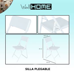 WELL HOME Silla Delta Plegable Blanca 42.5x81x50 - Product Image 2
