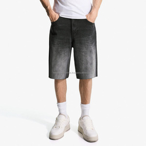 กางเกงยีนส์ขาสั้นทรงหลวมสำหรับผู้ชาย คุณภาพสูง แต่งลายปัก ดีไซน์ขาดๆ ผ้าฝ้าย 100% แห้งเร็ว - Product Image 2