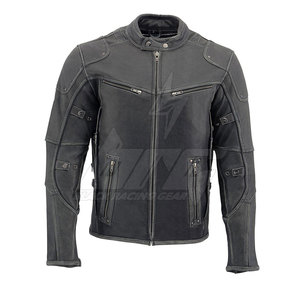 Chaqueta de Motociclista de Cuero Genuino Hecha a Medida, Impermeable, Resistente al Viento y al Fuego, para Invierno, Color NEGRO RACING, Superventas - Product Image 1
