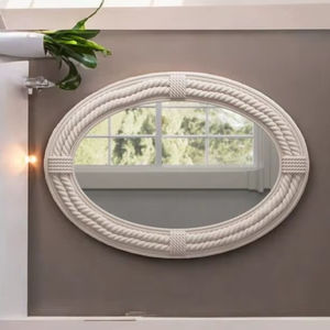 Handcrafted Floral Stone Art Mosaic Statement <b>Mirror</b>-Resin Material 32x32 Premium Quality Timeless Luxury Living Room Decor - Product Image 1