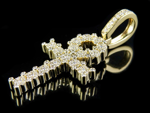 Pendentif en argent Ankh Croix Moissanite pour hommes femmes Style égyptien glacé Hip Hop bijoux de luxe religieux - Product Image 4