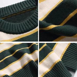 Nouveau 100% laine respirant hommes chandails hiver pull ample couleur unie col rond à manches longues chandails tricotés personnalisés - Product Image 3