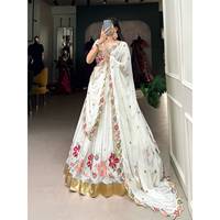 Georgette sequin broderie imprimé floral Lehenga Blouse Choli gaufré design dentelle Zip couture cousue avec toile peut peut