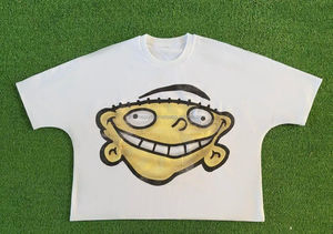 Diseño personalizado Drop Shoulder Screen Print gráfico de moda de peso pesado de algodón de gran tamaño recortado Boxy camiseta de los hombres - Product Image 5