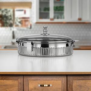 Cacerolas Modernas y Elegantes de Acero Inoxidable con Acabado Plateado para Servir Alimentos, Olla Caliente, Uso en el Hogar, Hotel, Restaurante, Ecológicas - Product Image 1
