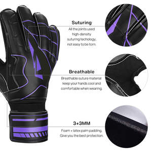 Gants de gardien de but professionnels en gros, uniformes pour hommes, tendance, respirants, en latex et cuir PU, entraînement de football, sport de plein air - Product Image 2