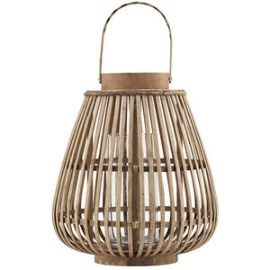 Lanterne décorative suspendue en bambou naturel et rotin tressé, lanterne hurricane pour la décoration intérieure et extérieure - Product Image 1