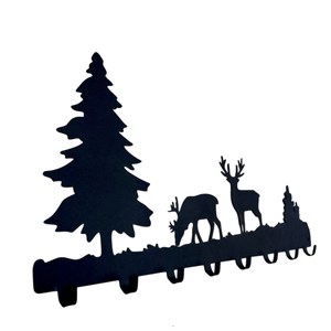 Porte-clés mural en métal design Keys, finition noire, porte-manteau, porte-clés pour salle de bain, cuisine, pour chaussures, sacs - Décoration de Noël pour la maison - Product Image 4