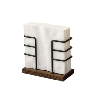 Vente chaude porte-serviettes meilleure qualité base en bois fil métallique couleur noire support de tissu à un prix attractif - Product Image 1