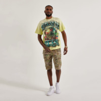 T-shirt de luxe streetwear pour homme 100 % coton, motif tête de mort délavé à l'acide, imprimé en relief, anti-plis, séchage rapide, respirant, personnalisable