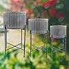 Juego de 3 macetas de metal galvanizado con soportes, macetas elegantes para uso interior/exterior - Product Image 5