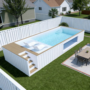 Piscina Elevada de Fibra de Vidrio de 40 pies para Familias, Resorts, Jardines Exteriores con Baldosas para Terraza, de Alta Resistencia - Product Image 1