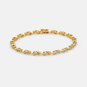 Pulsera de diamantes de 9,7g de oro amarillo de 18 quilates con moissanita de 0,4760 quilates, brazaletes y pulseras elegantes de moissanita de 0,4760 quilates - Product Image 1