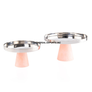 Ensemble de deux plateaux à chocolat en métal avec base en résine Plateau à chocolat décoratif de forme ronde Nouveau plateau à chocolat de qualité supérieure - Product Image 4