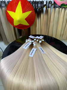 Extensiones de cabello virgen a granel de lujo 100% vietnamita 100 gramos colores claros Super doble dibujado 55cm Natural recto suave brillante - Product Image 3