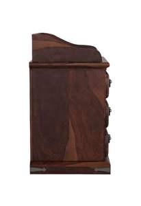 Table de chevet en bois de palissandre massif avec 3 tiroirs de rangement pour chambre à coucher produit en vrac fait main - Product Image 2