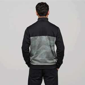 Chemises d'entraînement pour hommes de haute qualité, à manches longues, col montant, fermeture éclair quart de tour, séchage rapide, en polyester et élasthanne personnalisés - Product Image 2