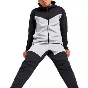 2026 meilleure qualité vêtements de sport Gym Fitness Tech polaire formation survêtements hommes Zipup deux pièces ensemble survêtement Jogging costume pour hommes - Product Image 3