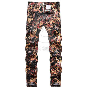 Pantalones Vaqueros Estampados para Hombre, Vaqueros Modernos, Ropa de Calle, Moda Casual, Uso Diario, Estilo Moderno, Atuendo Elegante - Product Image 2