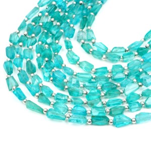 Cuentas de Apatita Azul Cielo Natural, Facetadas, en Forma de Pepita, Cuentas Sueltas de Apatita para la Fabricación de Joyas, Precio de Fabricante al por Mayor desde India - Product Image 6