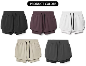 Pantalones Cortos Deportivos de Compresión Personalizados 2 en 1 con Estampado de Diseñador, 100% Algodón, para Gimnasio, Entrenamiento, Deportes, para Hombre, de Doble Capa - Product Image 3