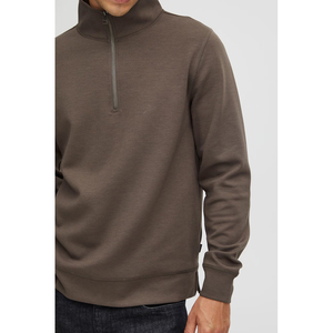 High Quality Half <b>Zip</b> Pullover <b>Quarter</b>-<b>Zip</b> Sweatshirts for <b>Men</b> Cotton 50% Polyester Custom Logo OEM Service - Product Image 4