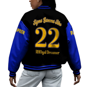 Sigma Gamma Rho 1922 Signature Varsity Jacket SGRho Greek Letterman Royal Blue Poodle Pride Fashion Coat - Product Image 2