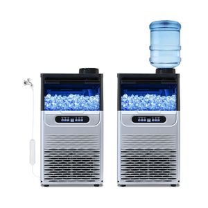 Machine à glaçons commerciale 100 lb/24 h en acier inoxydable pour usage domestique, 2 modes d'arrivée d'eau, stockage de 20 lb, auto-nettoyage - Product Image 1