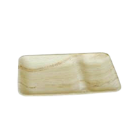 Barquette à compartiments 9*6 en bambou Areca, jetable, compostable, biodégradable, légère et écologique pour