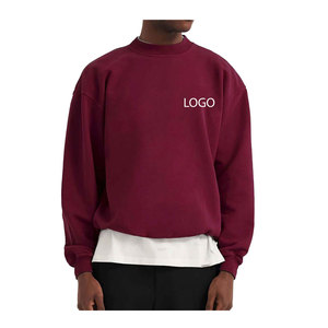 Custom Logo OEM Men Fleece <b>Crewneck</b> Sweatshirt Heavy Weight Loose Fit Soft Oversized Pullover Sweatshirtsr basicscotton blended - Product Image 3