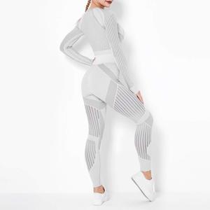 Haute qualité femmes séchage rapide coupe-vent Fitness sport soutien-gorge Leggings ensemble respirant deux pièces Yoga tenue cordon de serrage - Product Image 4