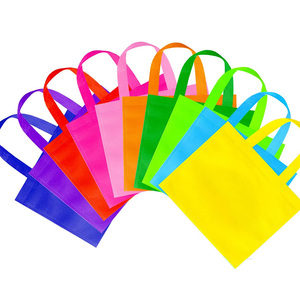 <b>Small</b> Size Custom Non-Woven Tote Bags with Handles for Parties Many Colors Available for Shopping - Product Image 1
