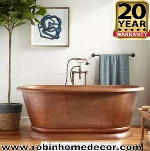 Bañera de cobre macizo de estilo Vintage, decoración de baño disponible al mejor precio, fabricante indio - Product Image 5