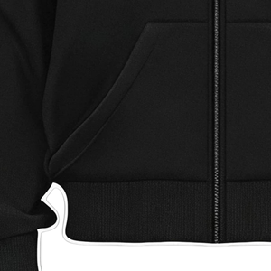 Veste à capuche zippée noire pour homme, design strass, doublure polaire, coupe oversize, streetwear décontracté, vêtement d'extérieur hiver, mode, chaude - Product Image 6