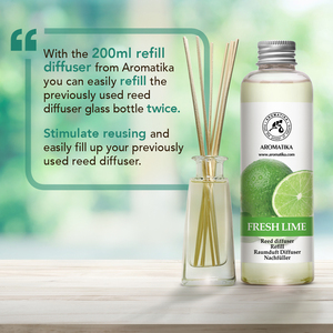 Aromatika Fresh Lime Aroma <b>Diffuser</b> <b>Refill</b> Liquid 200ml Long Lasting Room Fragrance <b>Reed</b> <b>Diffuser</b> Oil - Product Image 2
