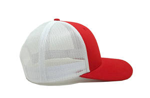 Casquette de camionneur en polyester rouge en maille blanche respirante casquette de baseball brodée de dessin animé personnalisé 6 panneaux mode Gorras Vietnam OEM - Product Image 3