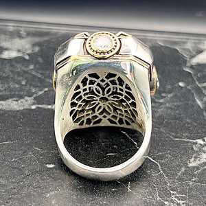 Anillo Otomano Tura Plateado Hecho a Mano para Hombre con Signo Otomano Grabado, Joyería Distintiva, Regalo Cultural Coleccionable Único - Product Image 6