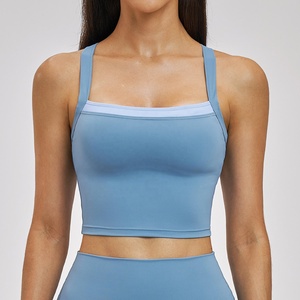 Débardeur de yoga moulant sans dos personnalisé pour femme, en polyester tricoté écologique, respirant et à séchage rapide, idéal pour la gym, la course et le fitness - Product Image 2
