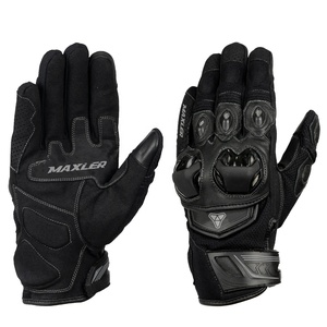 Nouveaux gants de moto en fibre de carbone pour homme, courts, imprimés blanc et noir, en cuir et maille, pour l'hiver, personnalisables avec le nom de l'équipe - Product Image 1