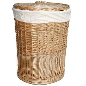 Household Usage Rattan Laundry <b>Basket</b> With Handles Dirty Clothes Storage Large <b>Basket</b> Rounded Bamboo <b>Wooden</b> Laundry <b>Baskets</b> - Product Image 4