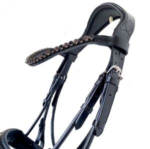 Bride à langer en cuir de cheval de qualité supérieure avec muserolle demi-ronde pour débarrasser les chevaux à un prix abordable - Product Image 1