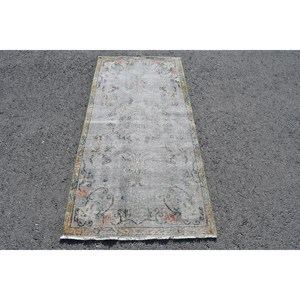 Classic Gray 2.7x5.7ft Patchwork Rectangle Design Turkish <b>Rug</b> Wool Polyester Material Latex Backing for Living Room for Teens - Product Image 1