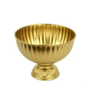 High Quality Nickel Plated Pedestal Base New Style Home <b>Decor</b> Metal Aluminium Flower Bowl Customized <b>Top</b> <b>Table</b> <b>Top</b> Bowl - Product Image 5