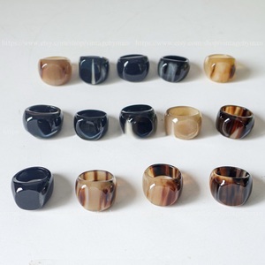 Buffalo Horn <b>Ring</b> Polished Party Ware Jewelry for Wedding Anniversary Hot Sale Color Natural Horn - Product Image 1