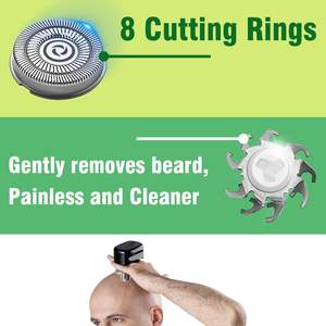 Paquete de 8 cabezales de repuesto para afeitadora eléctrica, compatibles con afeitadoras de cara y cuerpo, lavables, accesorios para afeitadoras de lámina USB - Product Image 6